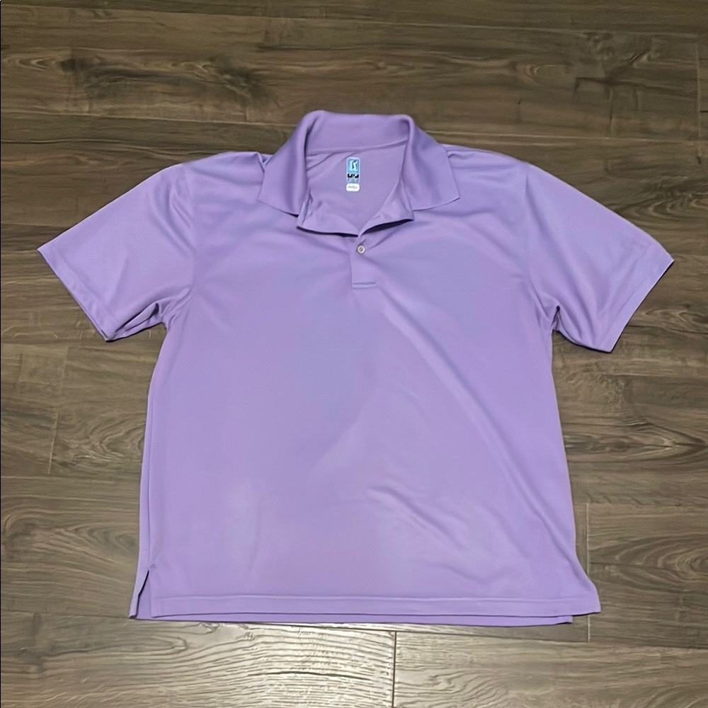 Men’s PGA Tour Light Purple Golf Polo Shirt, Size XL
